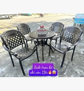 Trọn Bộ bàn ghế nhôm đúc nhập khẩu S08