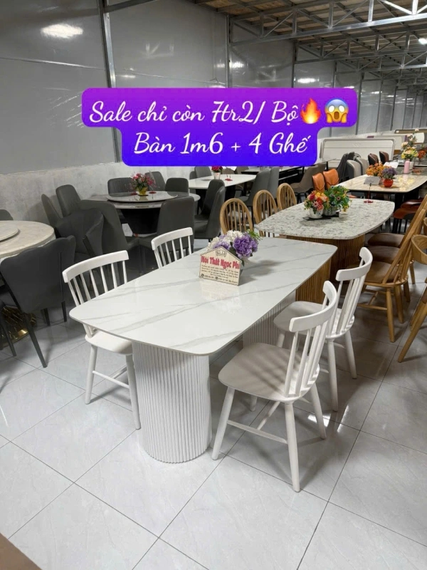 Trọn Bộ BAMĐ Creamic 1m6 + 4 ghế S07