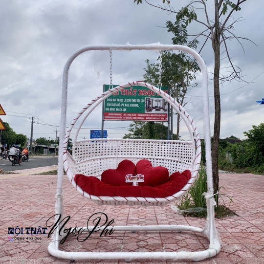 Xích đu 2 cần mắt cáo trắng 