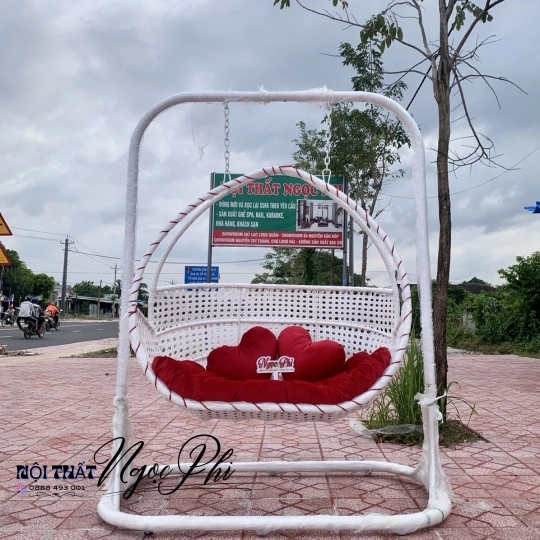 Xích đu 2 cần mắt cáo trắng 
