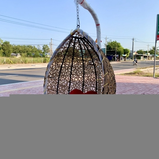 Xích đu đan rối 2 dây nâu đơn 