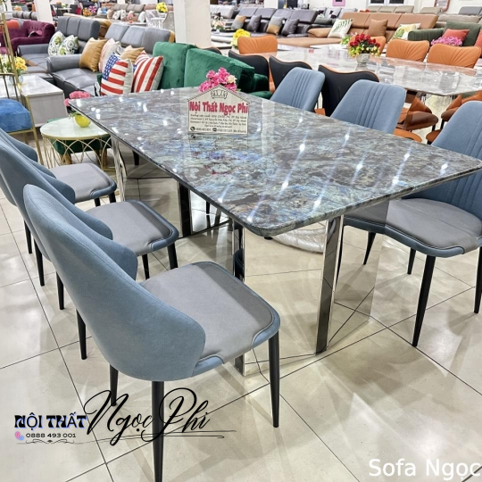 Bàn Ăn Mặt Đá Tráng Gương Cao Cấp 04