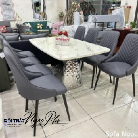 Bàn Ăn Cao Cấp Mặt Đá Tinh Thể 15