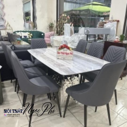 Bàn Ăn Cao Cấp Mặt Đá Tinh Thể 17