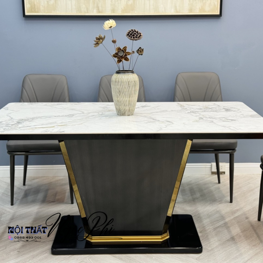 Bàn Ăn Mặt Đá Chân Bàn Kiểu Sang Trọng 25