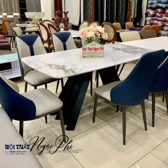 Bàn Ăn Mặt Đá Ceramic Chân Kiểu Chiếc Quạt Gấp 28