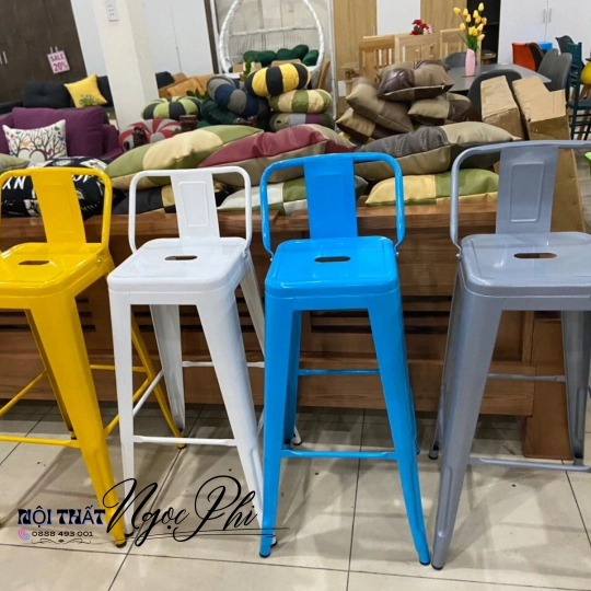 Ghế bar Tolix có tựa lưng