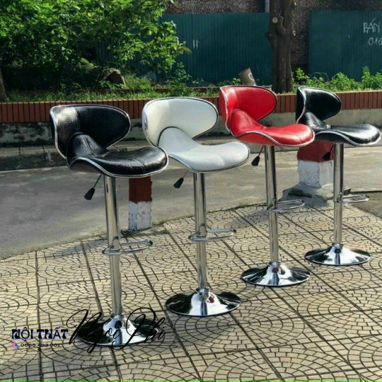 Ghế da simili chân mâm xoay mạ crom