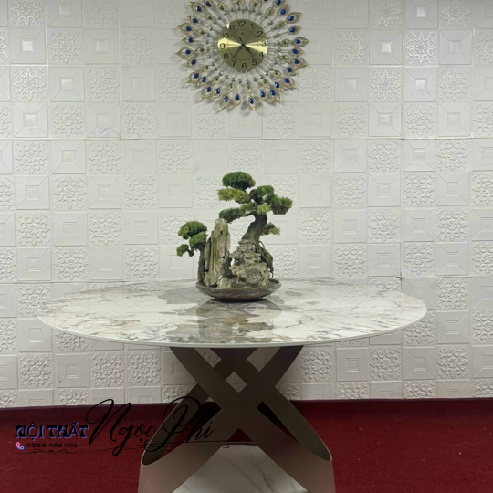 Bàn ăn tròn mặt đá Ceramic 06