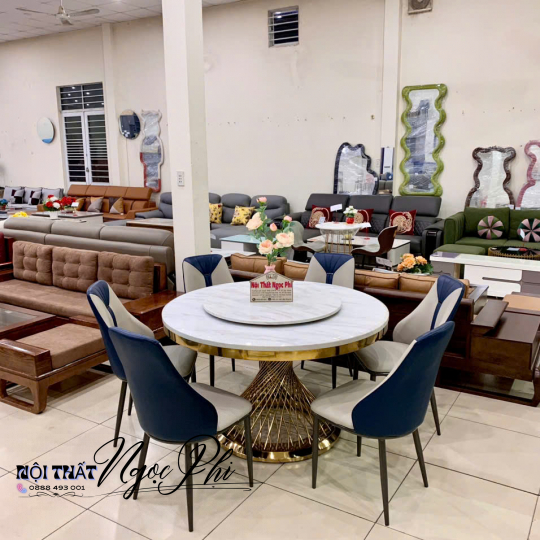 Bàn ăn tròn 2 mặt đá Cao Cấp 14