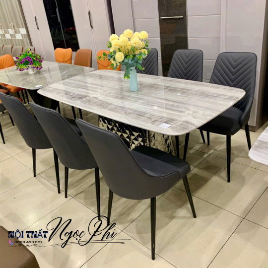 Bàn ăn Mặt Đá Tráng Gương Cao Cấp 46
