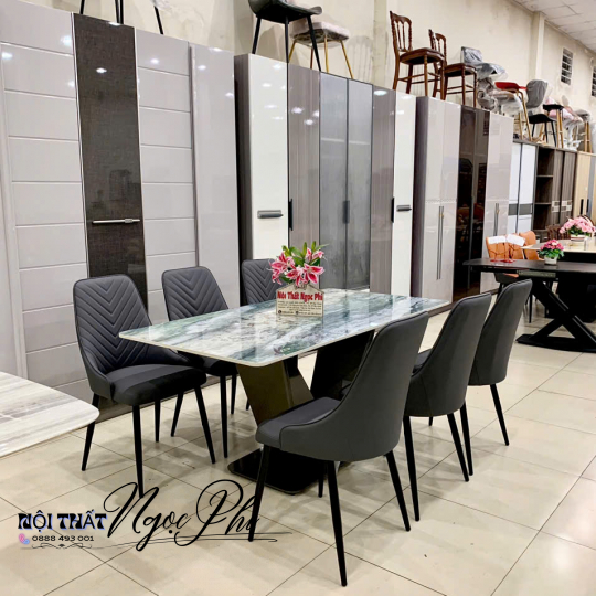 Bàn ăn Mặt Đá Ceramic 49