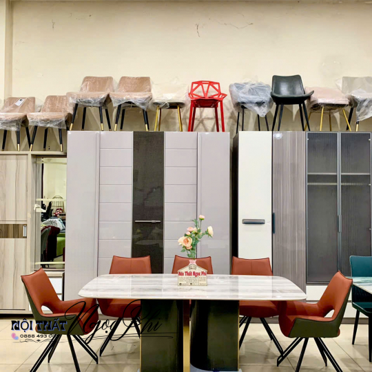 Bàn ăn Mặt Đá Tráng Gương Cao Cấp 47
