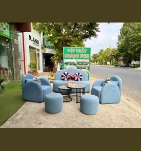 Bộ Băng mây + 2 Ghế Đơn + 2 đôn S17
