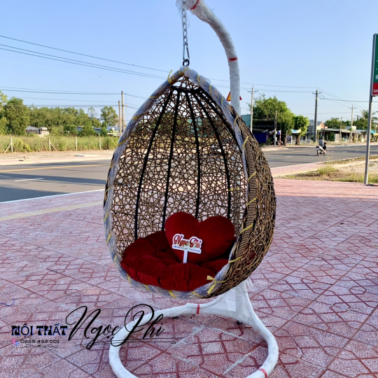 Xích đu đan rối 2 dây nâu đơn 