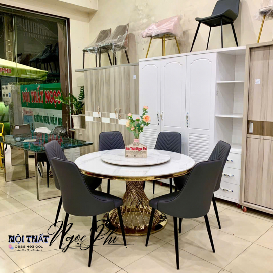 Bàn ăn tròn 2 mặt đá Cao Cấp 11